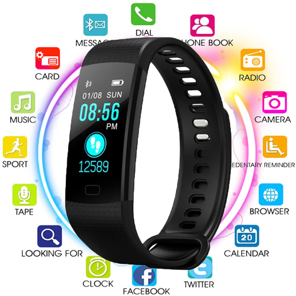 

Hot Smart Wristband Heart Rate Blood Pressure Monitor Tracker Fitness Tracker Smart Bracelet Waterproof Smart Watch Pedometer