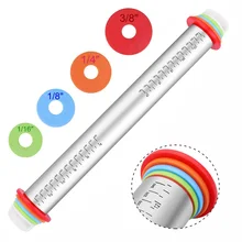 Регулируемая скалка для теста из нержавеющей стали, ролик для теста, Выпекание пиццы, лапши, приготовление печенья, инструменты для выпечки, кухонные аксессуары