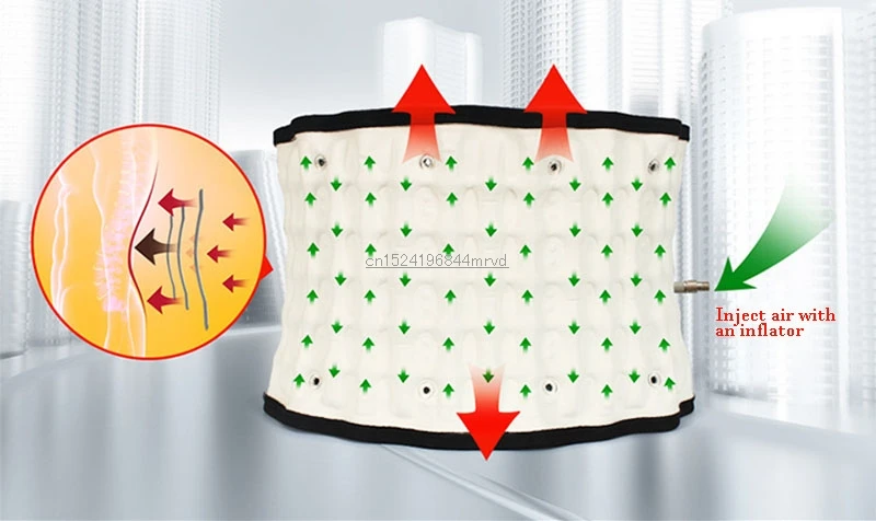 Надувной пояс Электрический нагрев горячий компресс Поясничный диск трактор поясничная боль грыжа натяжение талии поддержка для мужчин и женщин