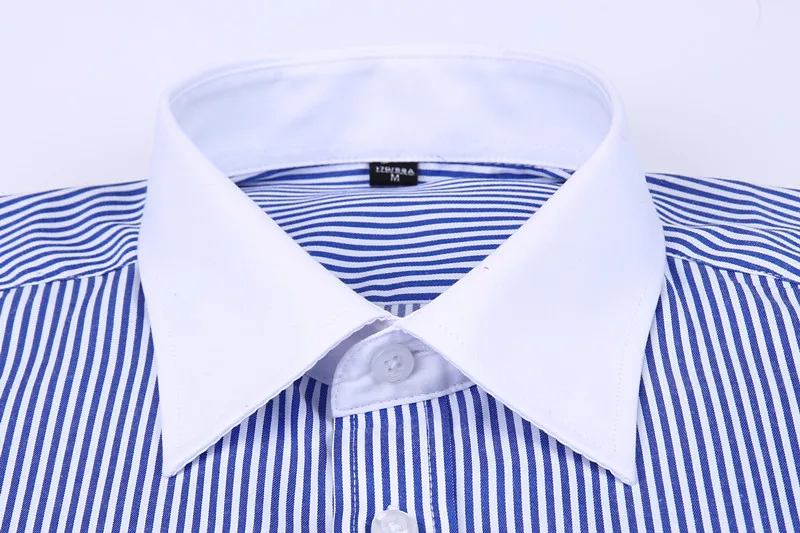 Полосатые мужские французские запонки, повседневные рубашки с длинным рукавом и белым воротником, дизайнерские стильные свадебные рубашки для смокинга размера плюс 6XL Y2085