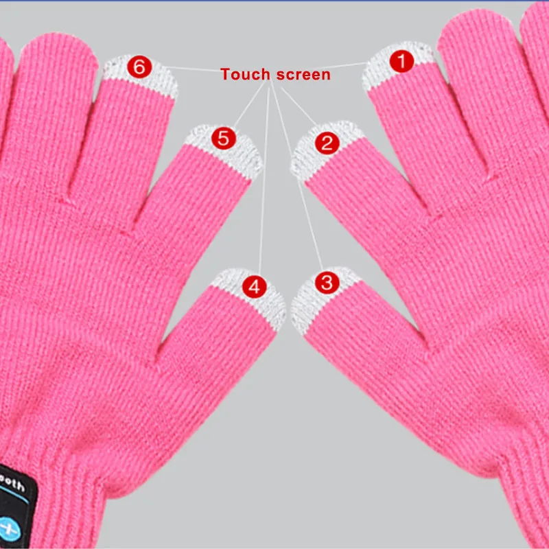 New Arrival 1 Pair Winter Knitting Glove Touchscreen Bluetooth Talking Gloves Built-in Speaker Microphone