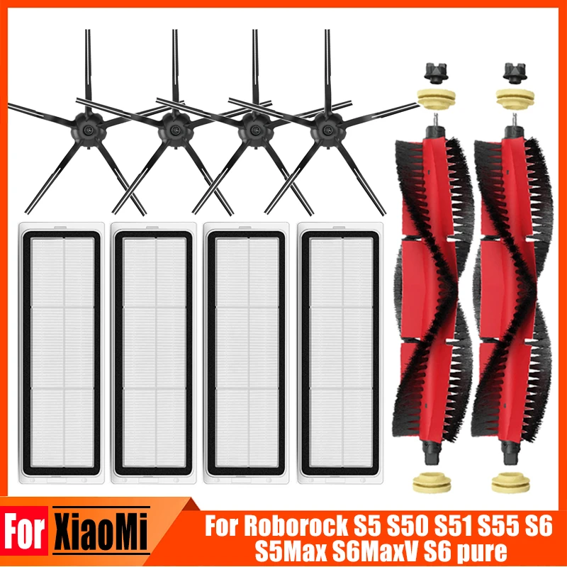 Main Brush Side Hepa Filter For Xiaomi Roborock S6 S5 Max S60 S65 S50