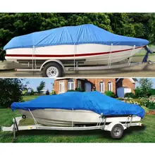 Сверхмощный 210D морской ранг полиэстер холст Trailerable водонепроницаемый чехол для лодки подходит V-Hull Tri-Hull Runabout крышка лодки