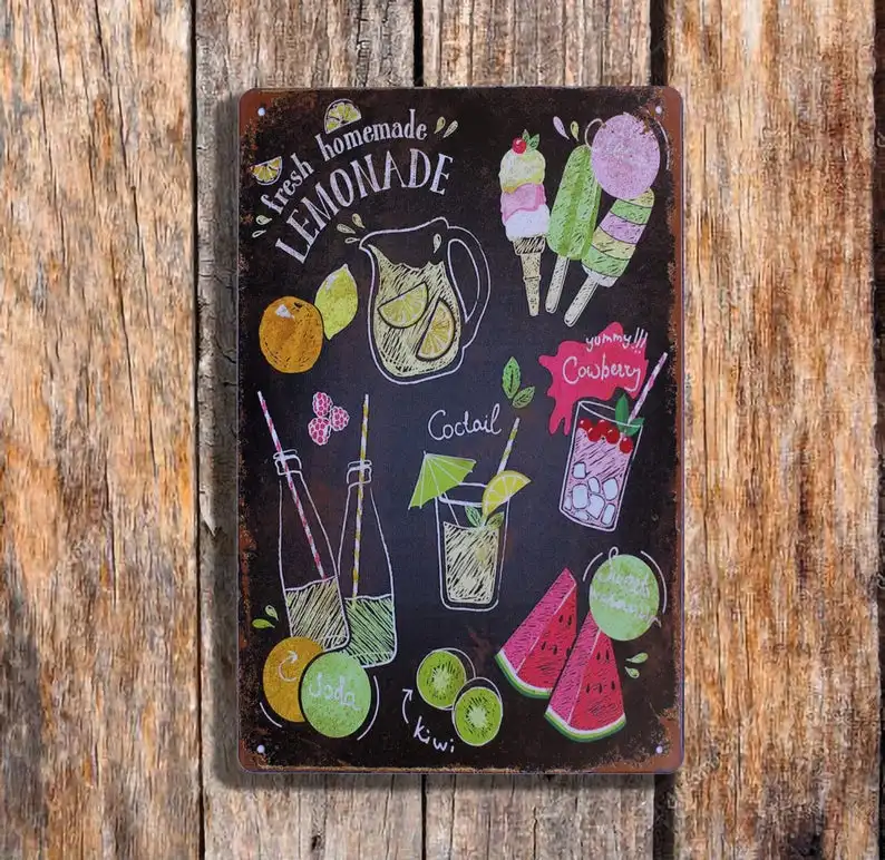 Фруктовые напитки свежий самодельный праздничный лимонад металлический