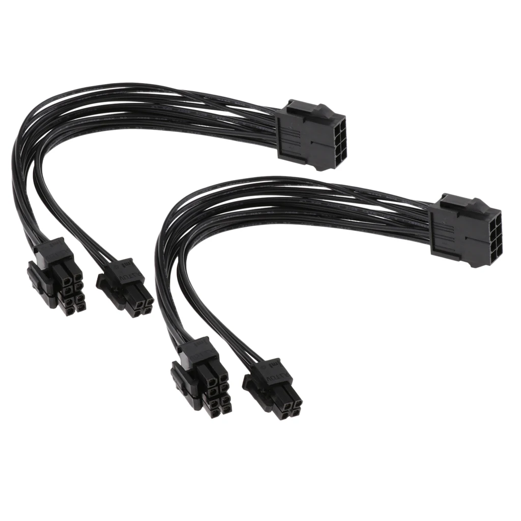 2 шт ЦП 8Pin до 8 + 4pin удлинитель питания кабель черный 20 см|Компьютерные кабели и