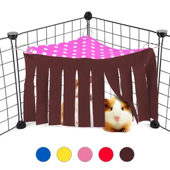 

Small Pet's Tent Tassel Corner Nest Hammock Hanging Bed Mat Plush Hamster Hammock House Home Small Pet Supplies
