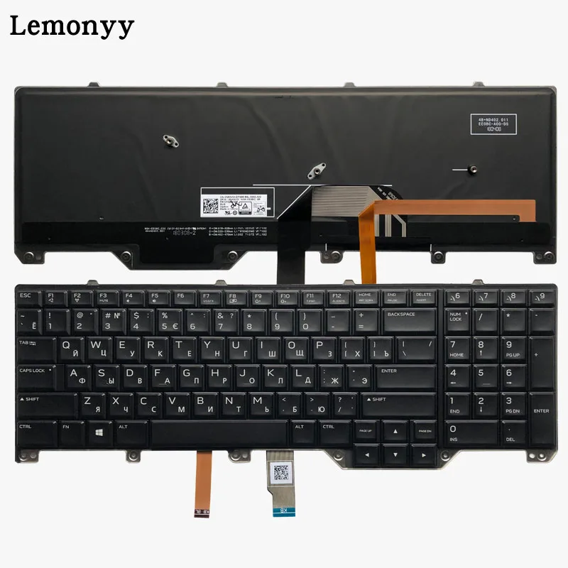  Russian laptop keyboard for DELL Alienware M17 17 R4 R5 Keyboard with Backlit 0NKN1D PK131QB1A06