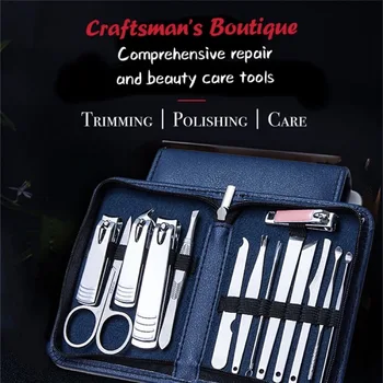 

High-end stainless steel manicure set, nail clippers, beauty pliers, manicure pedicure tool set, sharp, labor-saving and durable