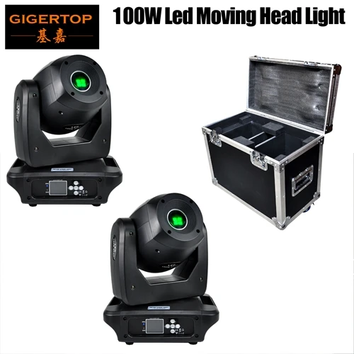 Gigertop TP-L606B 100W Светодиодный прожектор движушийся головной светильник уплотненный Размеры высокое Мощность DMX 13 Каналы 3 фасеток луч Спот сценическое освещение - Цвет: 2in1 flight case