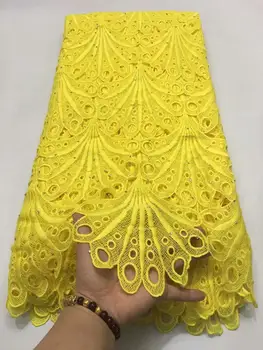 

Yellow African Lace Fabric High Quality nigeria lace cord lace fabric african guipure lace for wedding party FA1028