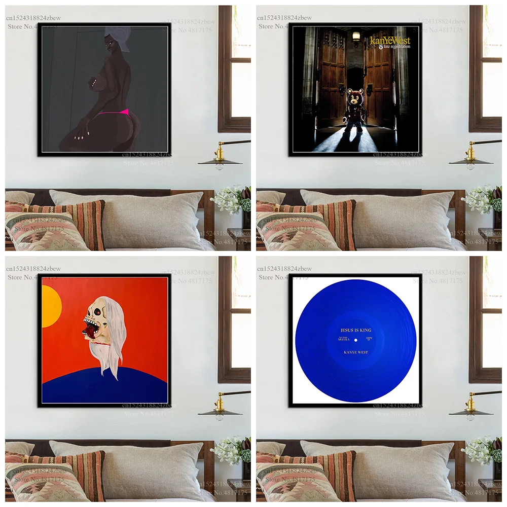 Kanye West плакат рэпер певец музыкальный альбом Любовь блокировки не нее вы холст