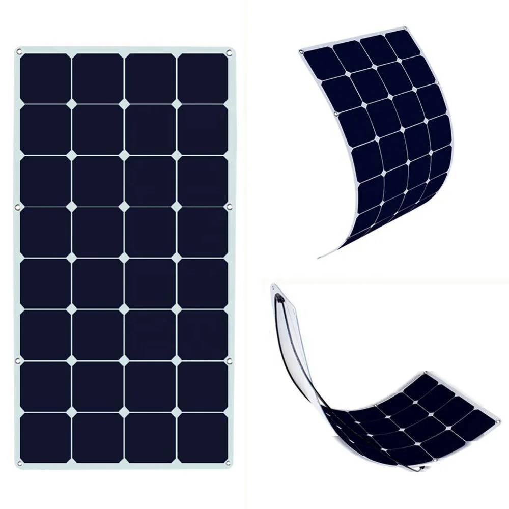 

100W high efficiency sunpower wholesale flexible solar cell for roof application and RV boat 100 watts solar panel flexible