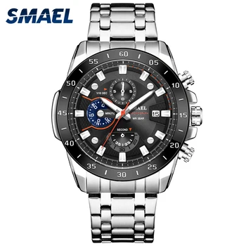 

SMAEL Watch Stainless Steel Men Classics Bussiness Watches Auto Date Shock Resistant Clock 9090 relojes hombre 2020 Mens Watches