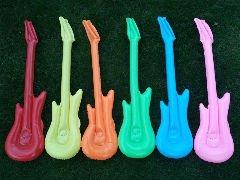 Description Picture 6 of item95cm Inflatable Guitar PVC Stage Props Children 's Simulation Inflatable Musical Instrument Explosion Inflatable Toys