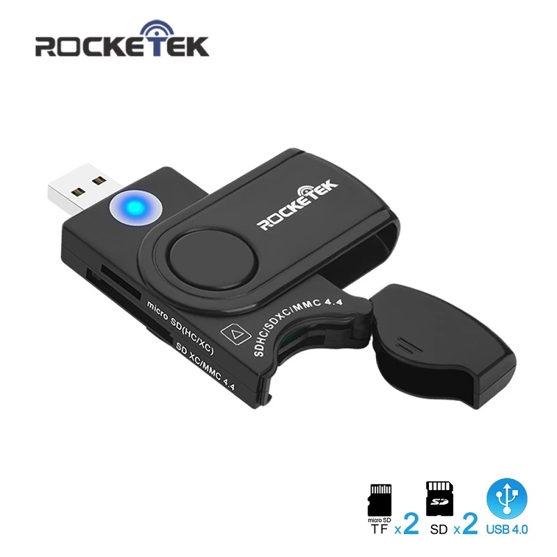 Rocketek считыватель карт в одно и то же время с 2 картами usb 3 0 для USH II SD/Micro SD/TF 4 pc