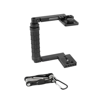 

Kayulin Camera Cage Kit Rubber Handle With Shoe Mount Adjustable Side Handle Height For Canon Nikon Cameras