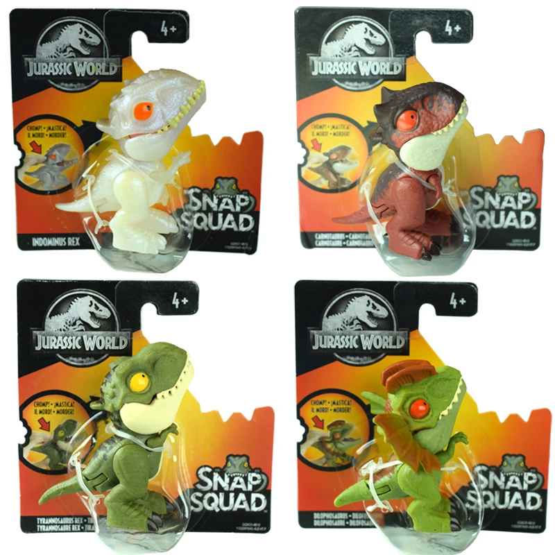 Original Jurassic World Minifingers Dinosaur Action Figure Movable Joint Simulation Model Toy for Children Halloween Figma Gift - Цвет: GGN26-4PCS
