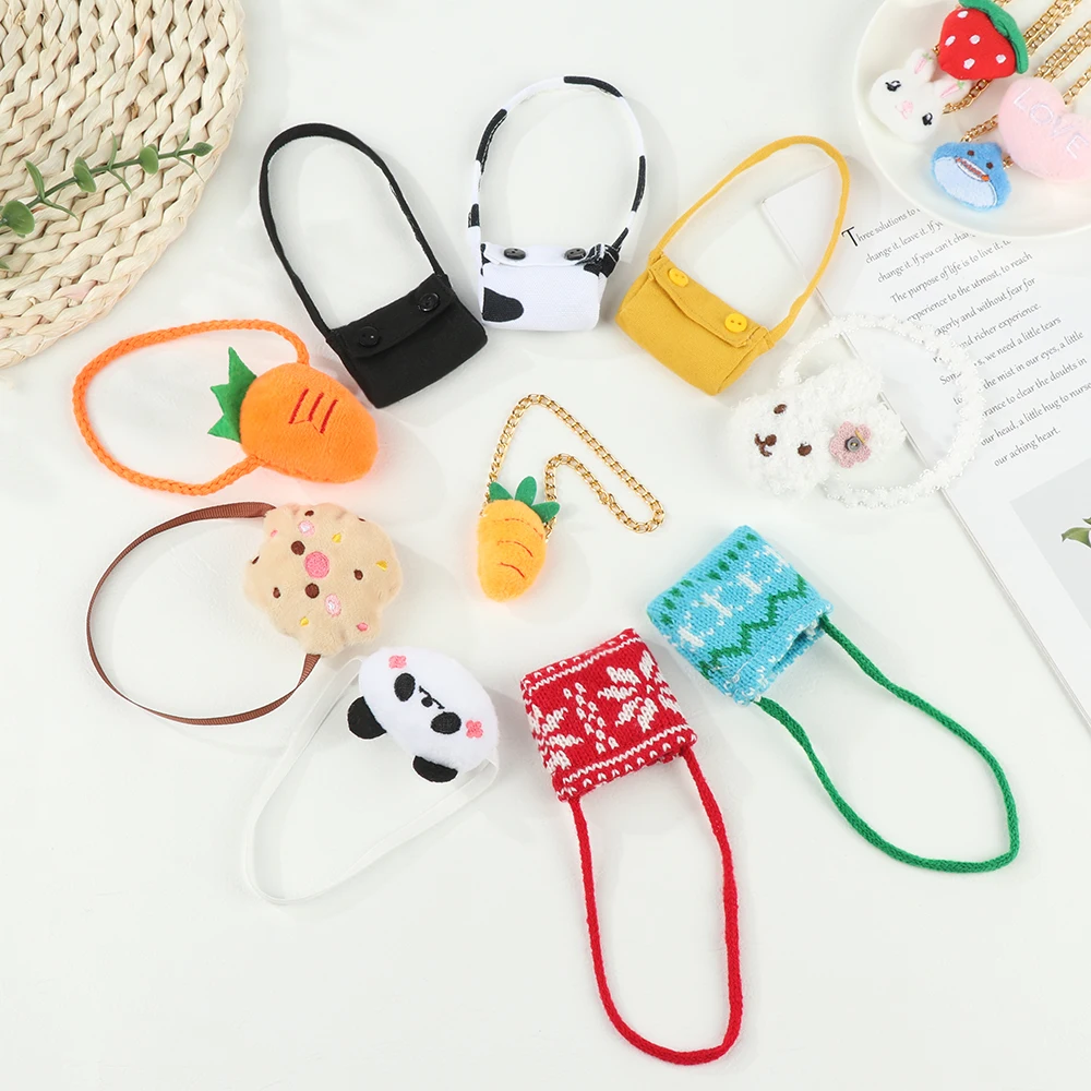 Cartoon Animal Plush Doll Bags Handbag Miniature Bag For 20cm Idol Doll Clothes Accessories Changing Dressing Game Kids Toys 3