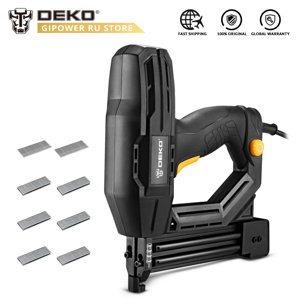DEKO DKET02 Electric Tacker and Stapler Furniture Staple Gun with Staples & Woodworking Tool
