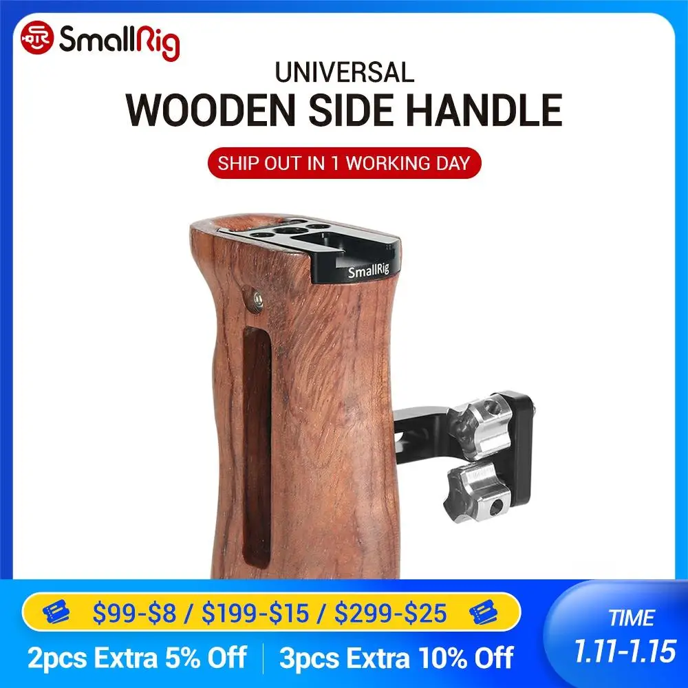 SmallRig Регулируемый DSLR деревянный Камера Ручка Универсальный боковые зеркала