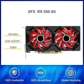 

XFX RX 550 4G GDDR5 128bit HDMI/DP/DVI 6000MHz Gaming Desktop Graphics Card PUBG Game Graphics Card 4G Memory AMD RX500 Series
