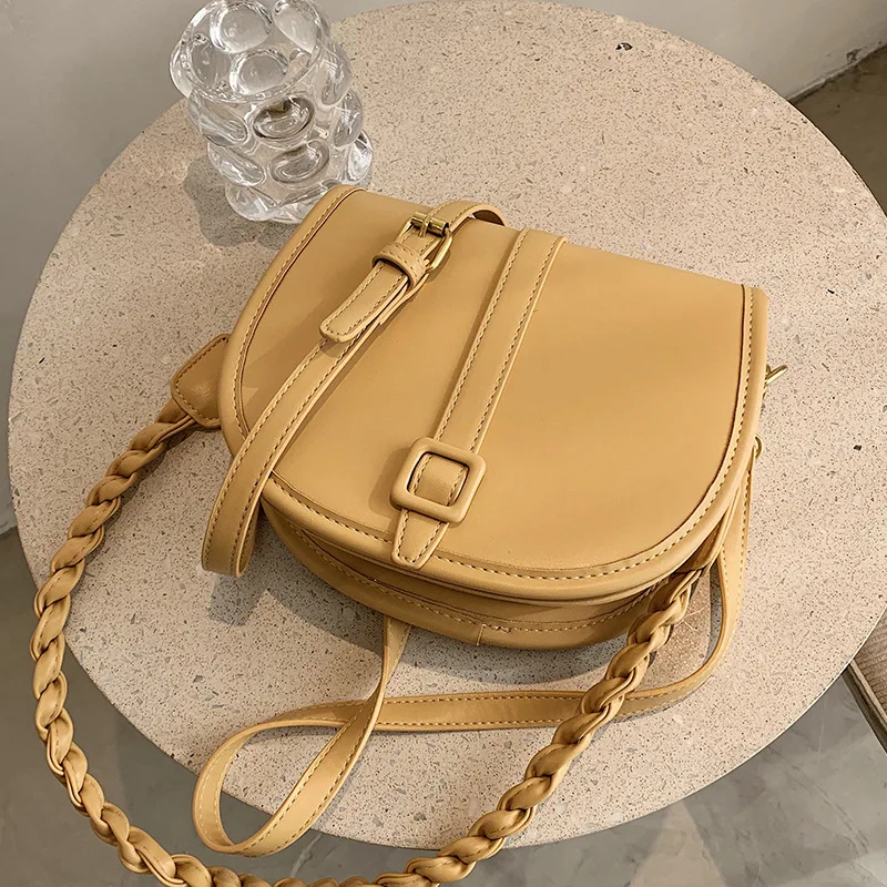 

High Quality Women Small Pu Leather Handbags Saddle Bags Designer Ladies Crossbody Bags for Women Casual Shoulder Messenger Bag