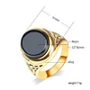 Wbmda Vintage Black Stone Ring For Women Man Fashion Antique Gold Big Ring Jewelry Valentine's Day Gift 2022 New ► Photo 2/6