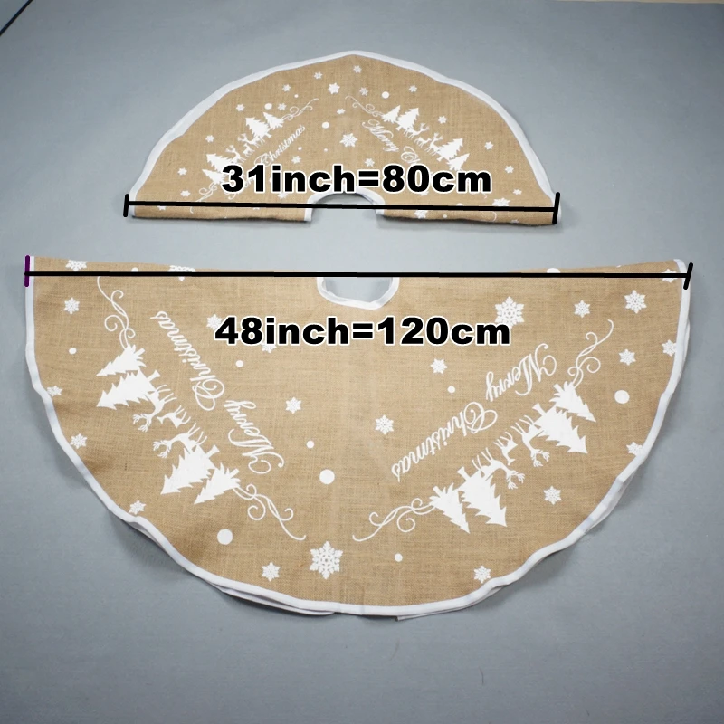 31 дюймов 48 дюймов джутовая Мешковина Рождественская елка юбка фартук Новогодняя Рождественская елка ковер Счастливого Рождества украшения принадлежности, домашний декор