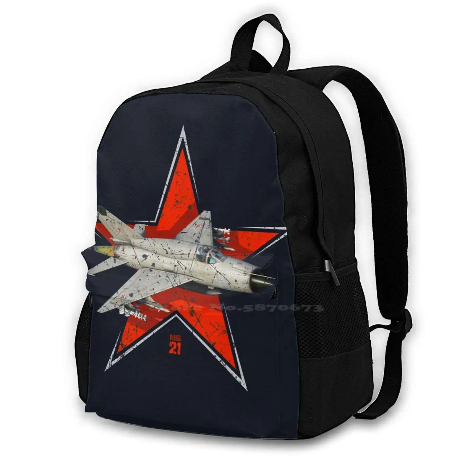 Mig 21 Vintage Fighter Air Teen College Student Zaino Borse Da Viaggio Per Laptop Mig 21 Fighter Plane Air Jet Urss Russo Sovietica