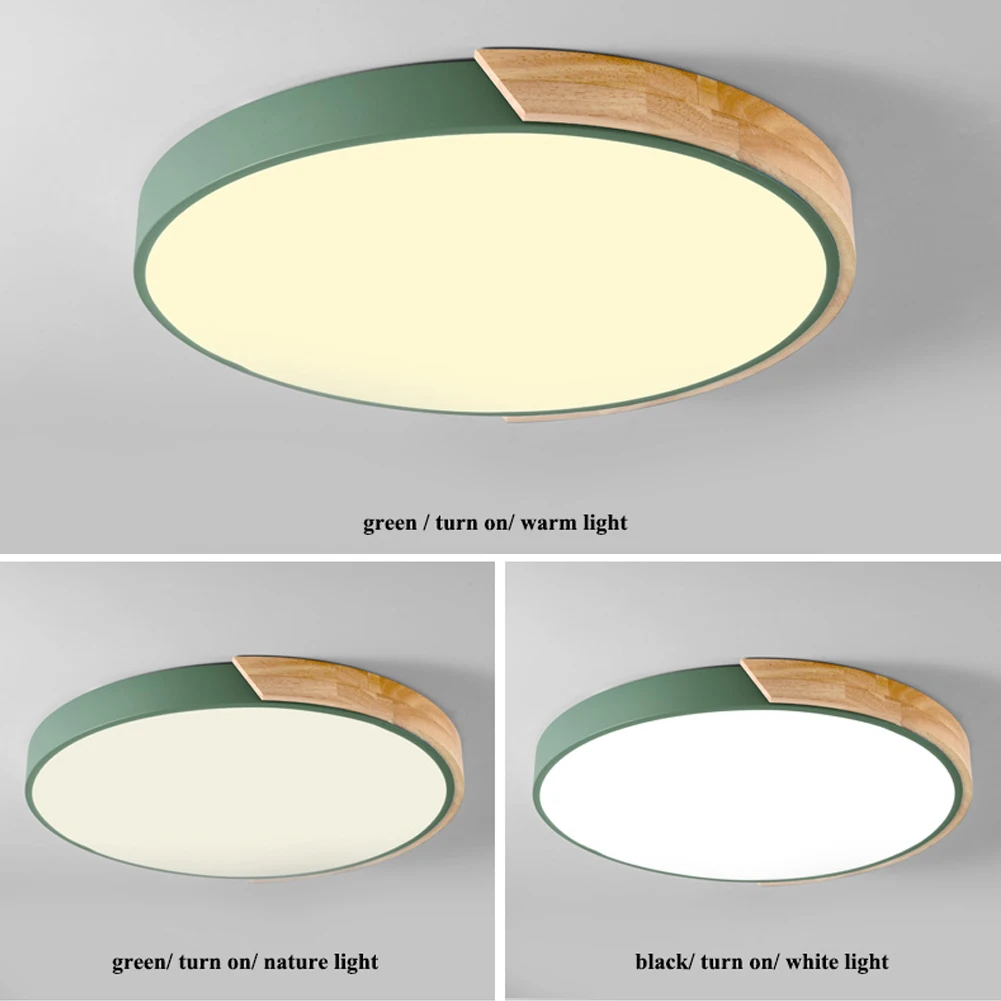 

30cm Nordic Style Kids Room 18W Wooden Round Home Decoration Indoor Ultrathin Ceiling Light Panel Modern Led Corridor Bedroom