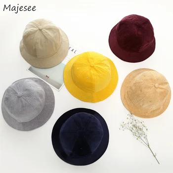 

Bucket Hats Women Solid Japanese Style Girls Simple Kawaii Student Harajuku Daily Cute Womens Hat All-match Summer New Fashion