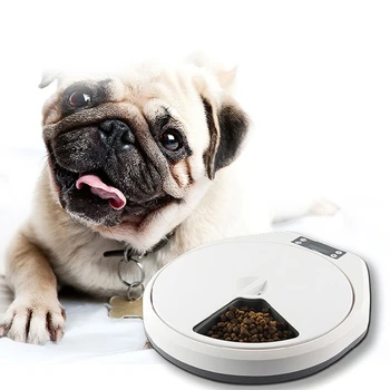 

Automatic Pet Feeder Timing Feeder 6 Meals 5 Grids Cat Dog Electric Dry Food Dispenser Dish Feed 24 Hours Timer Pet Supply