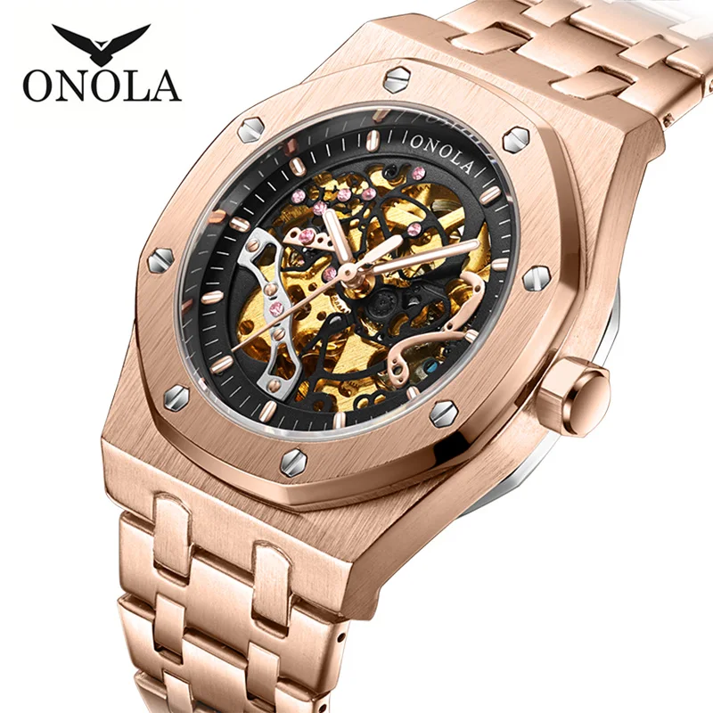 

ONOLA Top Brand Luxury Automatic Mechanical Men Watch Fashion Waterproof Wristwatch Casual Male Clock Relojes Para Hombre ON3811