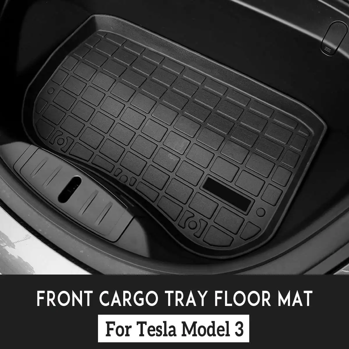 

Black TPE Waterproof Front Cargo Tray Trunk Floor Mat Anti-dust Boot Cargo Liner Pad Protector For Tesla Model 3 Storage Box