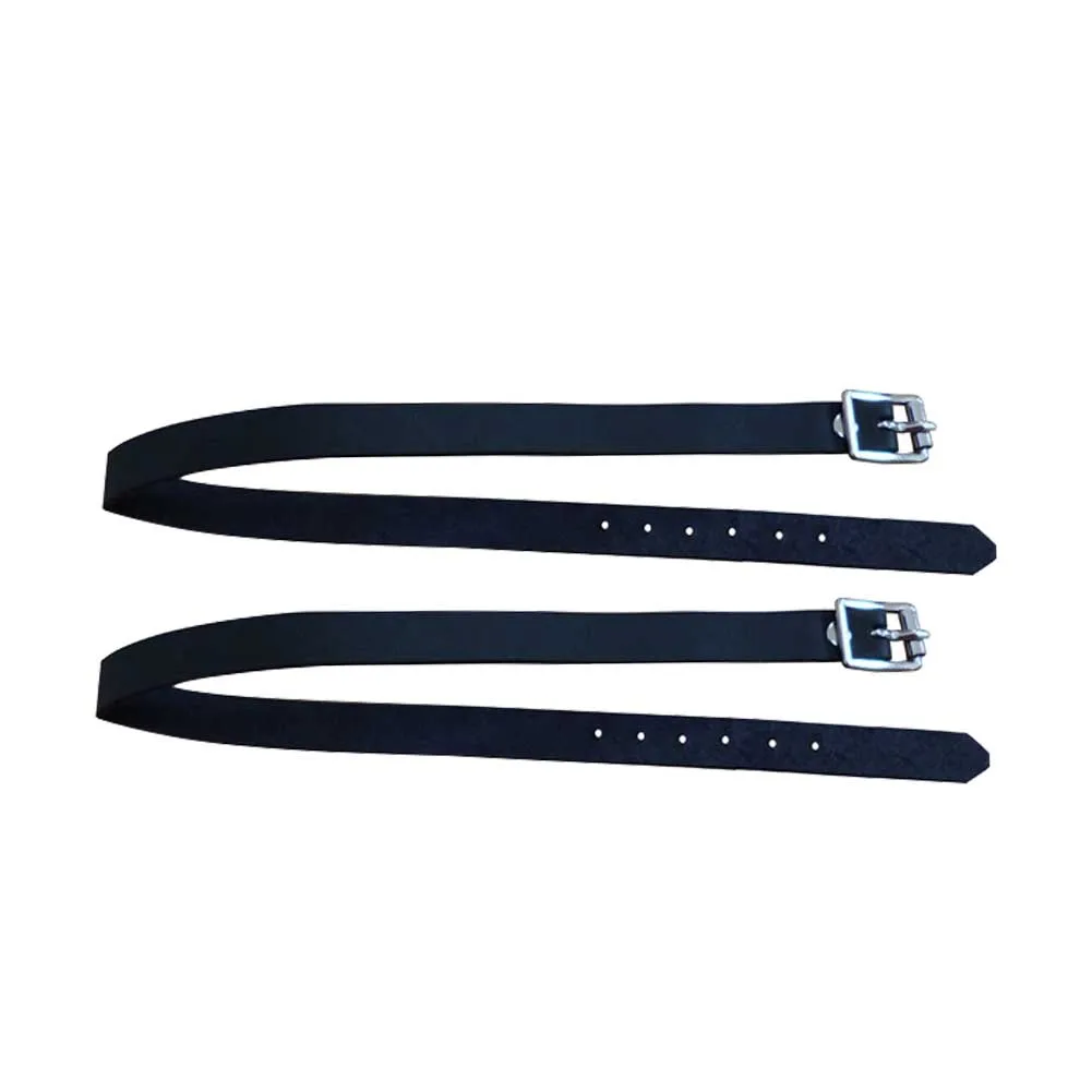 2 Pcs PU Leather Durable Horse Riding Spur Strap Protective Equipment Long Solid Training With Buckle Sports Accessories Outdoor