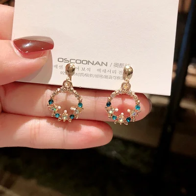 Серьги-клипсы, не пирсинг, для женщин, Ретро стиль, супер сказочные серьги, простые длинные серьги, Осень-зима, темпераментные серьги - Окраска металла: EJ17-22