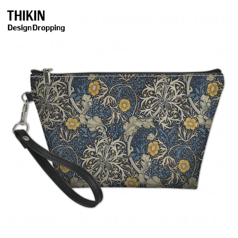 as picture THIKIN William Morris Pimpernel кожи с напечатанным узором косметический мешок для молодых девушек повседневные Цветочные макияж дорожный футляр Для женщин, моющийся набор, сумки - Цвет: as picture