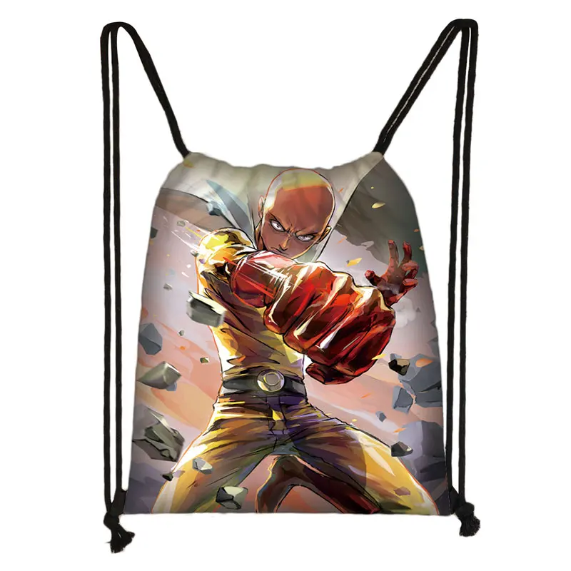 Аниме One Punch Man drawstring сумка рюкзаки для женщин и мужчин Saitama Genos дорожная сумка для подростков мальчиков один удар-человек сумка для хранения Книга сумка - Цвет: skdonepunch17