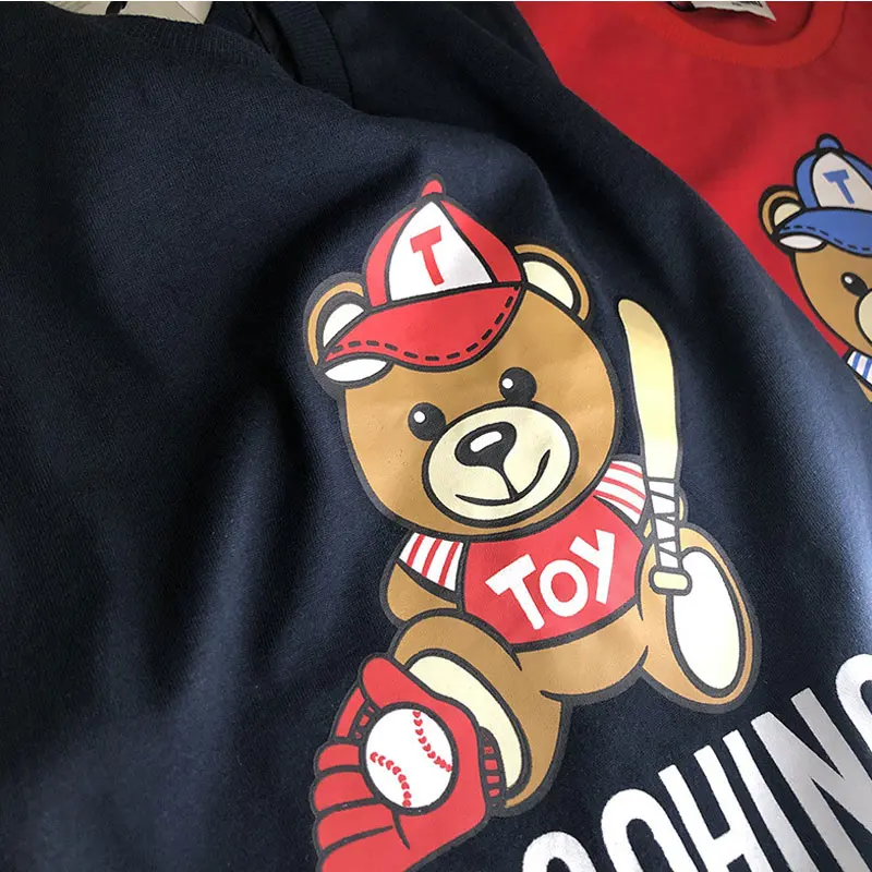 

High Quality Baby Boys Cotton T Shirt Children Summer Clothes Fashion Cartoon Bear Pattern Tees Boys Tshirt Kids Casual Tops