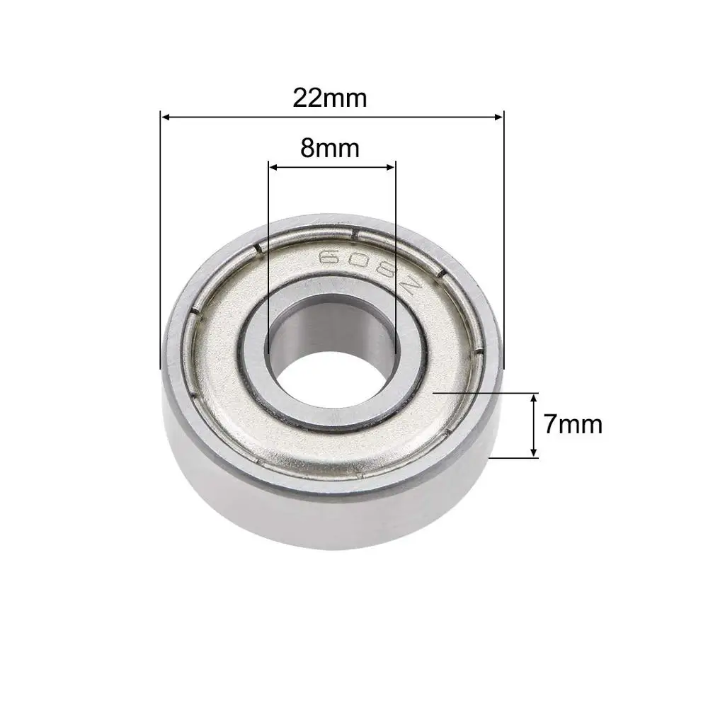 20pcs 608ZZ Deep Groove Ball Bearing 8x22x7mm Double Shielded ABEC-3 Bearings