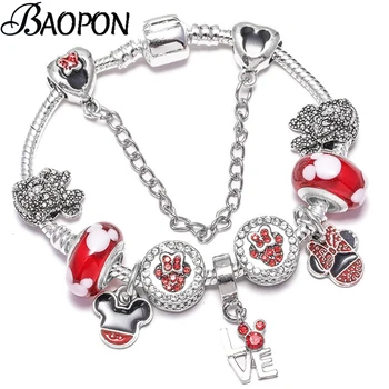 

Cartoon Series Charm Bracelets for Women with Animal Style Beads Pendant Fine Bracelets Wedding Anniversary Gift Pulseras