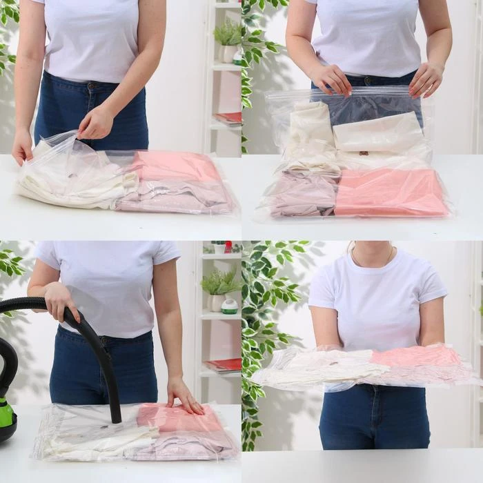 Bolsa de vacío para guardar ropa, accesorio para el hogar y la cocina, cubiertas de Merchandises, jardín, 70 × 100 cm|Fundas de ropa| -