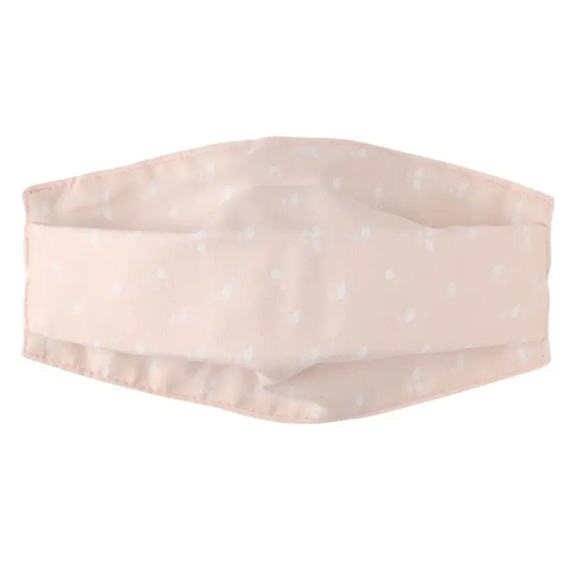 M Fresh Style Women Girl Summer Cotton Decorative Mouth Mask Plain Color Cartoon Bear Polka Dot Adjustable Double Layer Respirator - Цвет: M
