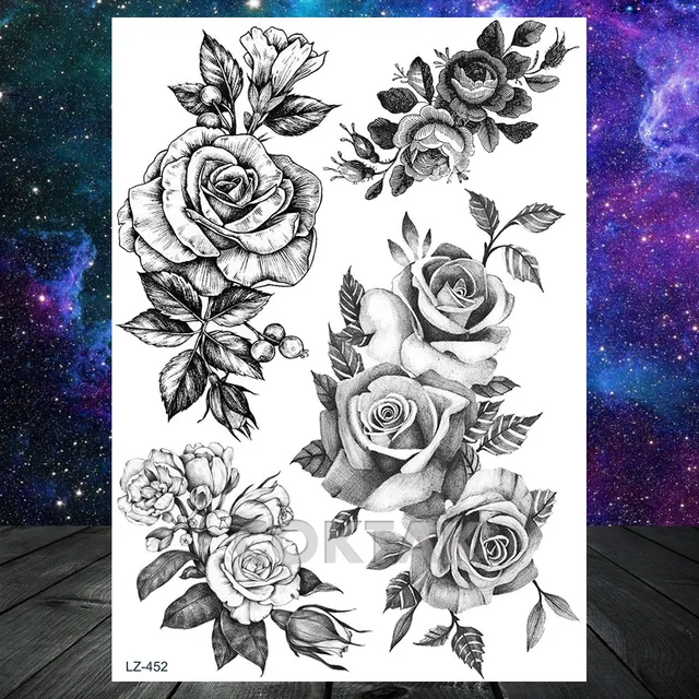 09 35 De Réductiongrand Bras Noir Au Henné Tatouages Jambes Bracelet Inde Mandala Fleur Tatouage Temporaire Mehndi Femmes Autocollants De Corps