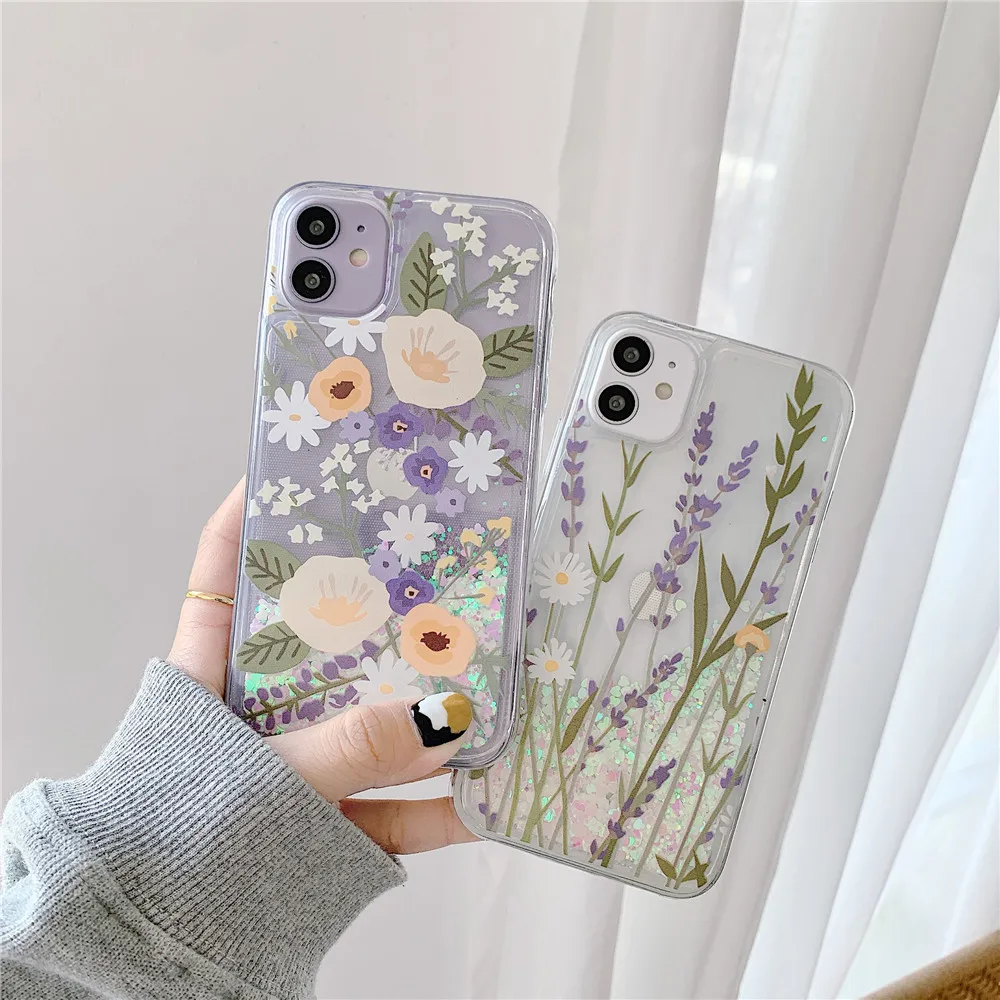 Sequins Quicksand Rope Case For iPhone 12 mini 11 Pro Max XR X XS Max 8 7 6 6S Plus 5 5s SE Lanyard Dynamic Liquid Glitter Cover iphone 8 plus phone case