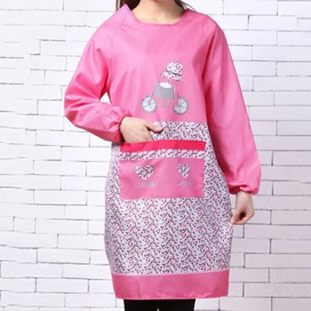 

Bicycle Korean Adult Kitchen Long Sleeve Apron Family Cooking Baking Antifouling Oilproof Workwear Kitchen Accessories