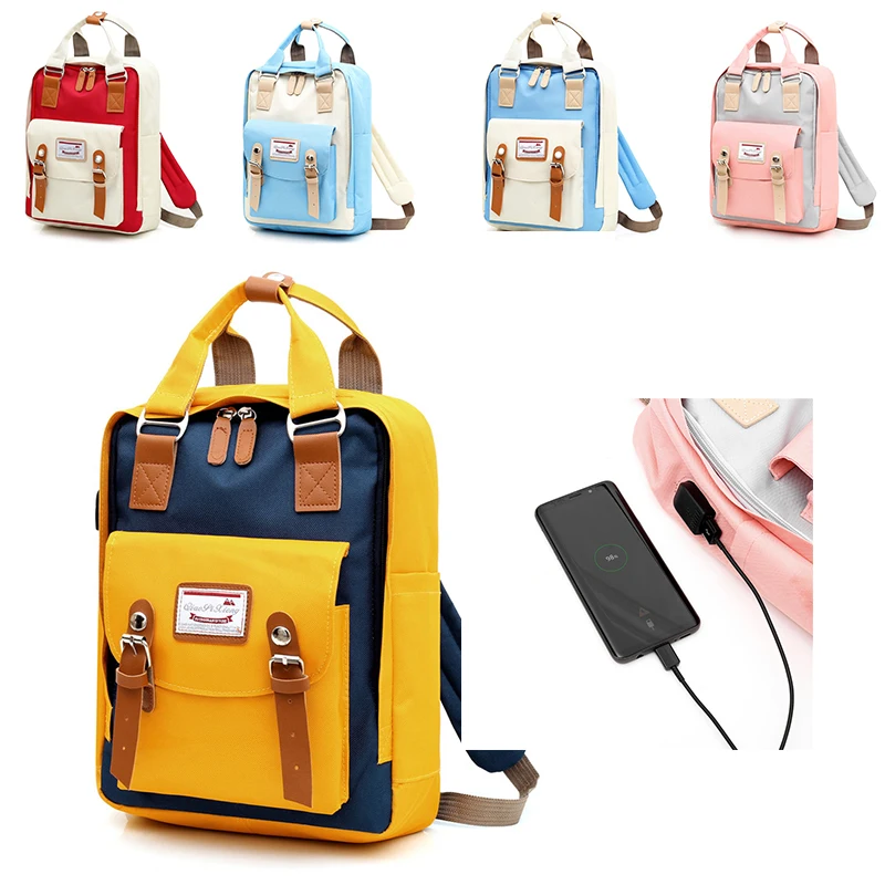 Online Mode Patchwork Frauen Rucksack Wasserdichte Rucksack Taschen Für Frauen Reisen Rucksäcke Jugendliche Mädchen Große Kapazität Bagpack