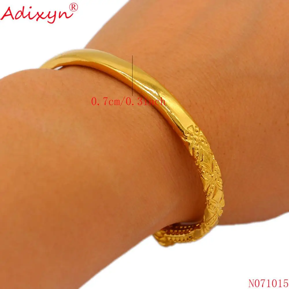 2PCS Openable Gold Bangles bangle bracelet for Women/Men Gold Color Bracelet Jewelry Ethiopian/African/Arab Gifts N071015