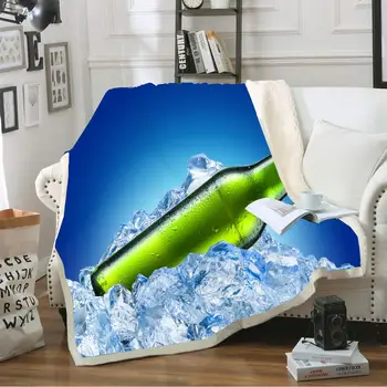 

Beer Sherpa Fleece Soft Blanket Microfiber Warm Blanket on Sofa Bed Large Bedspread Custom for Teens Boys Nap Travel Blanket
