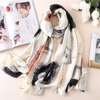 

High qulity silk scarf women fashion large pashmina scarves long shawls ladies traveling wraps XSD1907